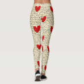 Modernes Herz Muster mit Skript-Hintergrund (15) Leggings (Rückseite)
