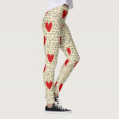 Modernes Herz Muster mit Skript-Hintergrund (15) Leggings (Rechts)