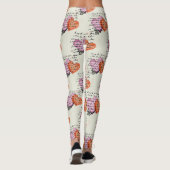 Modernes Herz Muster mit Skript-Hintergrund (16) Leggings (Rückseite)