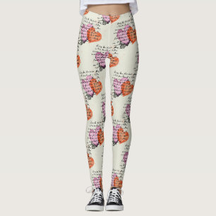 Modernes Herz Muster mit Skript-Hintergrund (16) Leggings