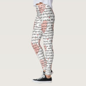 Modernes Herz Muster mit Skript-Hintergrund (17) Leggings (Links)