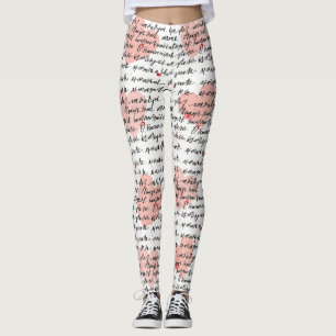 Modernes Herz Muster mit Skript-Hintergrund (17) Leggings