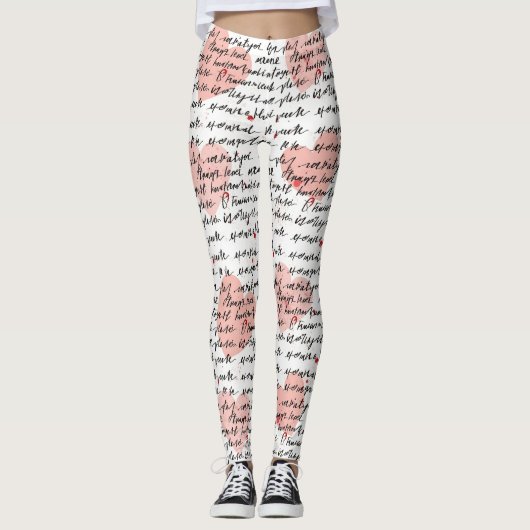 Modernes Herz Muster mit Skript-Hintergrund (17) Leggings (Vorderseite)