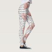Modernes Herz Muster mit Skript-Hintergrund (17) Leggings (Rechts)