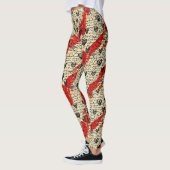 Modernes Herz Muster mit Skript-Hintergrund (1) Leggings (Links)