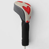 Modernes Herz Muster mit Skript-Hintergrund (5) Golf Headcover (angewinkelt)