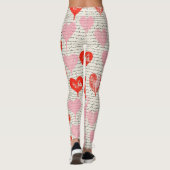 Modernes Herz Muster mit Skript-Hintergrund (5) Leggings (Rückseite)