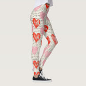 Modernes Herz Muster mit Skript-Hintergrund (5) Leggings (Rechts)