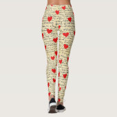 Modernes Herz Muster mit Skript-Hintergrund (6) Leggings (Rückseite)