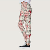Modernes Herz Muster mit Skript-Hintergrund (9) Leggings (Links)