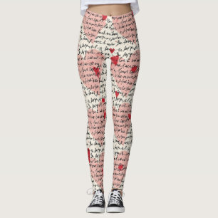 Modernes Herz Muster mit Skript-Hintergrund (9) Leggings