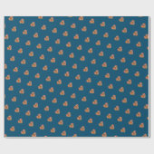 Modernes Herz-Ozean-blaues Muster Packpapier (Flach)