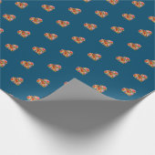 Modernes Herz-Ozean-blaues Muster Packpapier (Ecke)