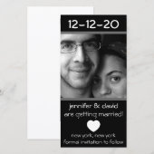 Modernes Herz rettet die Daten (grau) Save The Date (Vorne/Hinten)