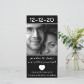 Modernes Herz rettet die Daten (grau) Save The Date (Stehend Vorderseite)