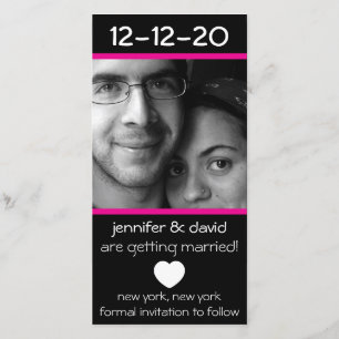 Modernes Herz rettet die Daten (Magenta Pink) Save The Date
