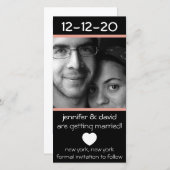 Modernes Herz rettet die Daten (Peach) Save The Date (Vorne/Hinten)