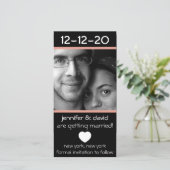 Modernes Herz rettet die Daten (Peach) Save The Date (Stehend Vorderseite)