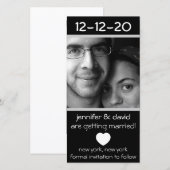 Modernes Herz rettet die Daten (Silber) Save The Date (Vorne/Hinten)