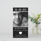 Modernes Herz rettet die Daten (Silber) Save The Date (Stehend Vorderseite)