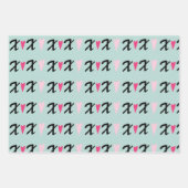 Modernes Herz rosa X- und Herz-Muster Geschenkpapier Set (Vorderseite)