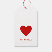 Modernes Herz Rot und Weiß Polka Dots Chic Custom Geschenkanhänger (Vorderseite)