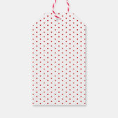 Modernes Herz Rot und Weiß Polka Dots Chic Custom Geschenkanhänger (Rückseite)