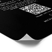 Modernes Herz Schwarz-weiß Hochzeitsflitterwochen Poster (Ecke)