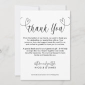 Modernes Herz Schwarz & Weiß Minimal Vielen Dank Einladung (Vorderseite)