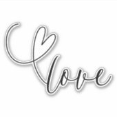 Modernes Herz Schwarz-weiße Hochzeitsfeier Brautpa Aufkleber (Vorderseite)