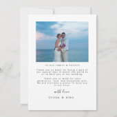 Modernes Herz-Script Hochzeit 4 Foto Collage Dankeskarte (Rückseite)