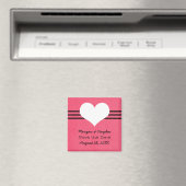 Modernes Herz speichern Sie das Datum Magnet, rosa Magnet (In Situ (Geschirrspüler))