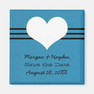 Modernes Herz speichert das Date Magnet, blau Magnet