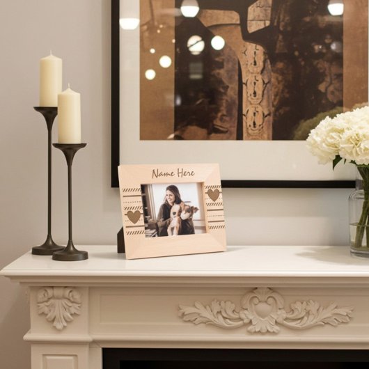 Modernes Herz und Niedliche Linie Kunst, Beste Leh Geätzte Rahmen