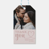 Modernes Herz Vielen Dank Kalligraphie Rose Gold Geschenkanhänger (Vorderseite)