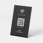 Modernes Herz Wifi QR Code Social Media Signature Sockelschild (Vorderseite)