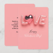  MODERNES HERZ ZUM VALENTINSTAG   MITTEILUNGSKARTE (Vorne/Hinten)