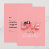 MODERNES HERZ ZUM VALENTINSTAG   MITTEILUNGSKARTE (Vorne/Hinten)