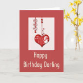 Modernes Herzdesign 2 Happy Birthday Card 2 Karte (Gelbe Blume)