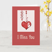 Modernes Herzdesign 2 I Miss You Card Karte (Gelbe Blume)