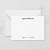 Modernes Herzdesign Blau Pink Valentinstag Mitteilungskarte (Vorderseite)