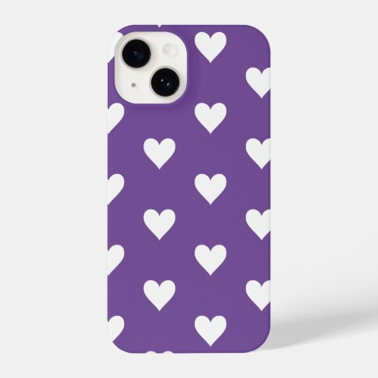 Modernes Herzmuster Lila iPhone Hülle (Rückseite)