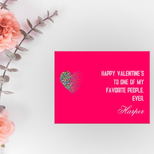 Modernes Herzrosa in Liebe Postcard Feiertagspostkarte