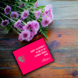 Modernes Herzrosa in Liebe Postcard Feiertagspostkarte