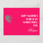 Modernes Herzrosa in Liebe Postcard Feiertagspostkarte (Vorderseite)