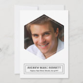 Modernes Hexagon 1 Foto Abschluss Ankündigung (Vorderseite)