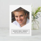 Modernes Hexagon 1 Foto Abschluss Ankündigung (Stehend Vorderseite)