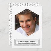 Modernes Hexagon 1 Foto Abschluss Ankündigung (Vorne/Hinten)