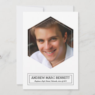 Modernes Hexagon 1 Foto Abschluss Ankündigung