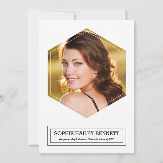 Modernes Hexagon 1 Foto Abschluss Ankündigung (Vorderseite)